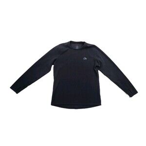 LL Bean Sweater Mens Black Pullover Fleece Sweatshirt Long Sleeve Medium